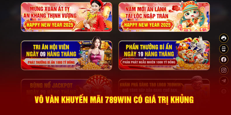 Vô vàn khuyến mãi 789WIN có giá trị khủng